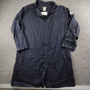 Bulwark Excel FR Lab Coat Mens Large Excel FR Navy Blue Flame Resistant EUC